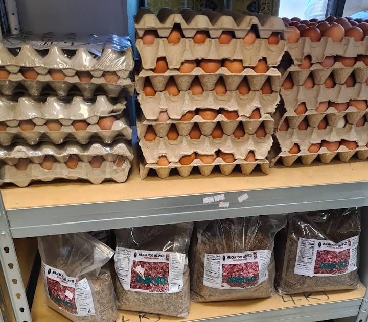 Fresh eggs and ingredients